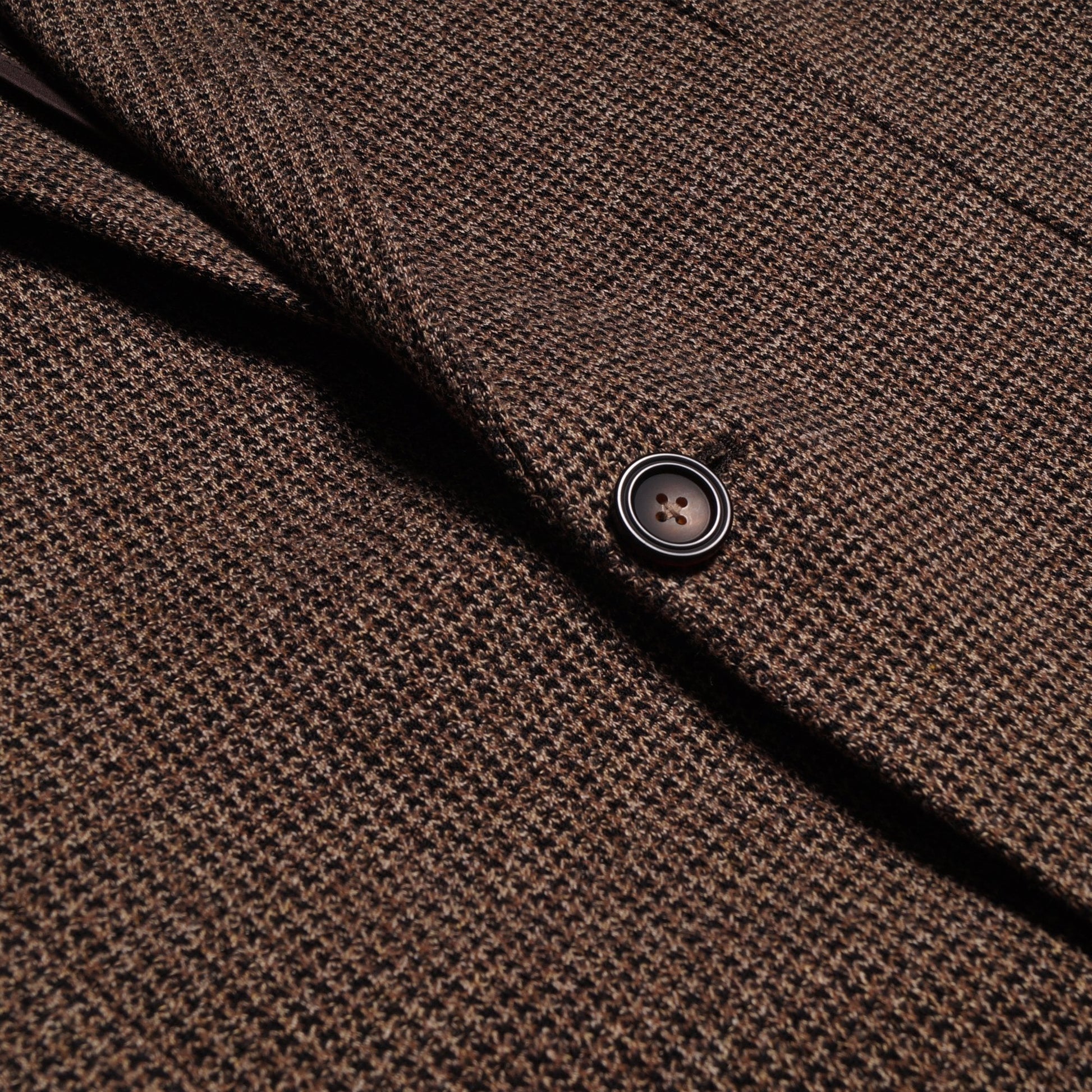 Circolo Houndstooth Weave Blazer - Brown