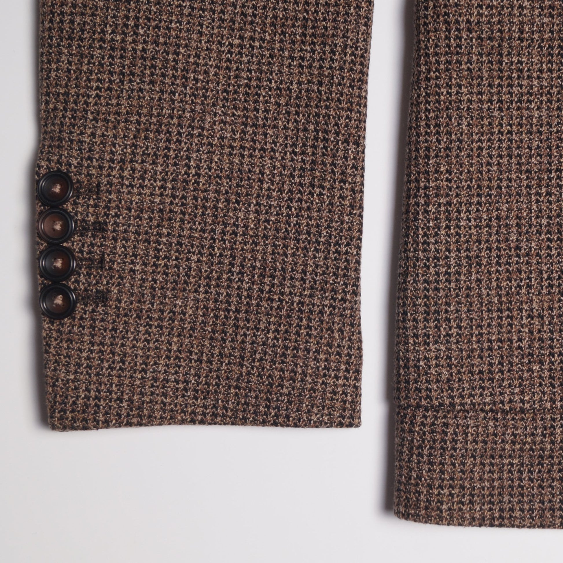 Circolo Houndstooth Weave Blazer - Brown