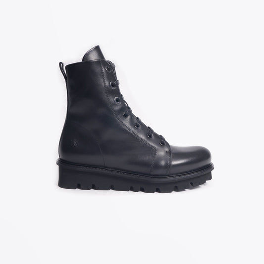 Kuni - Leather Lace-up Boot - Black