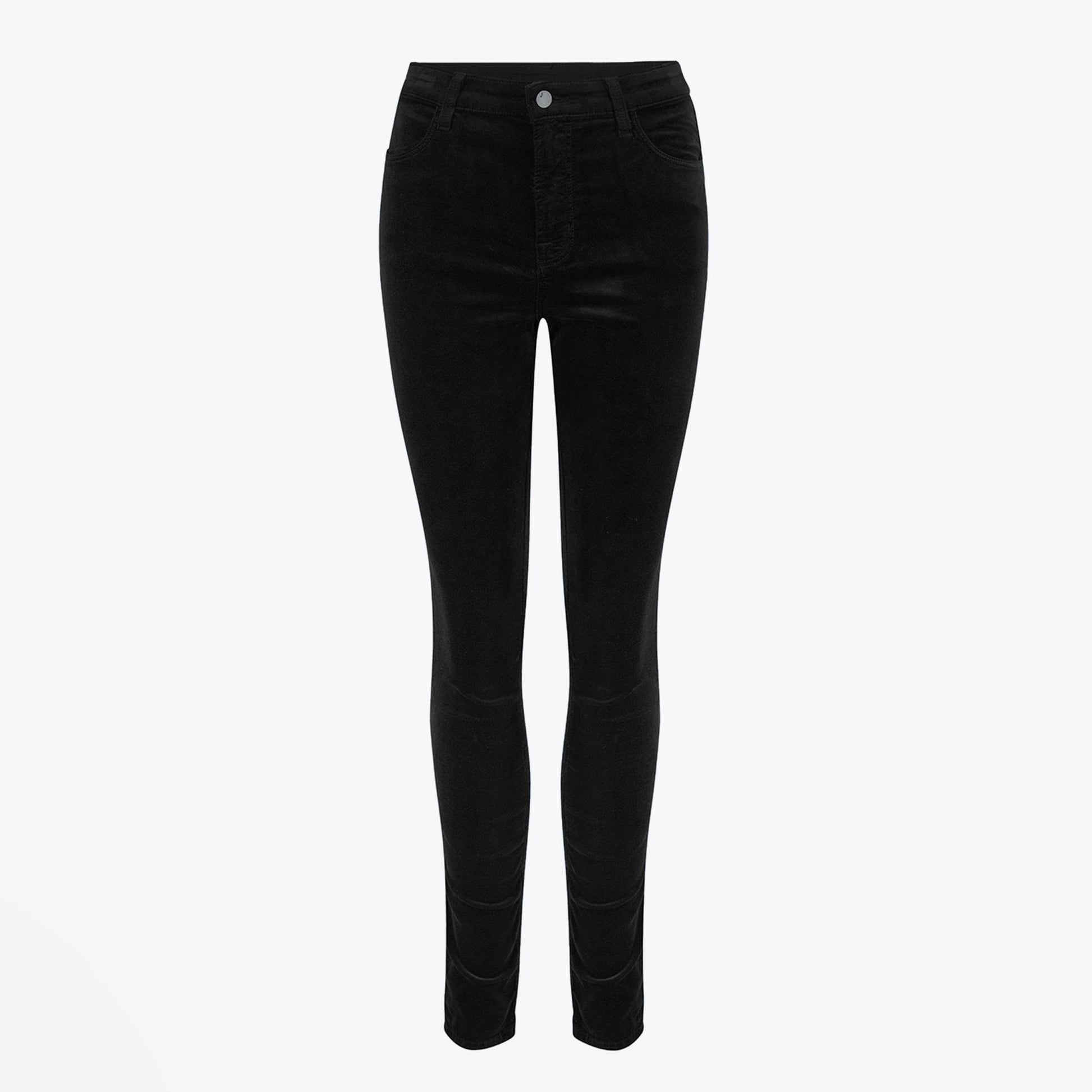 J Maria High Rise Skinny Velvet Jeans - Black