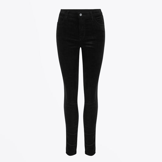 Maria High Rise Skinny Velvet Jeans - Black