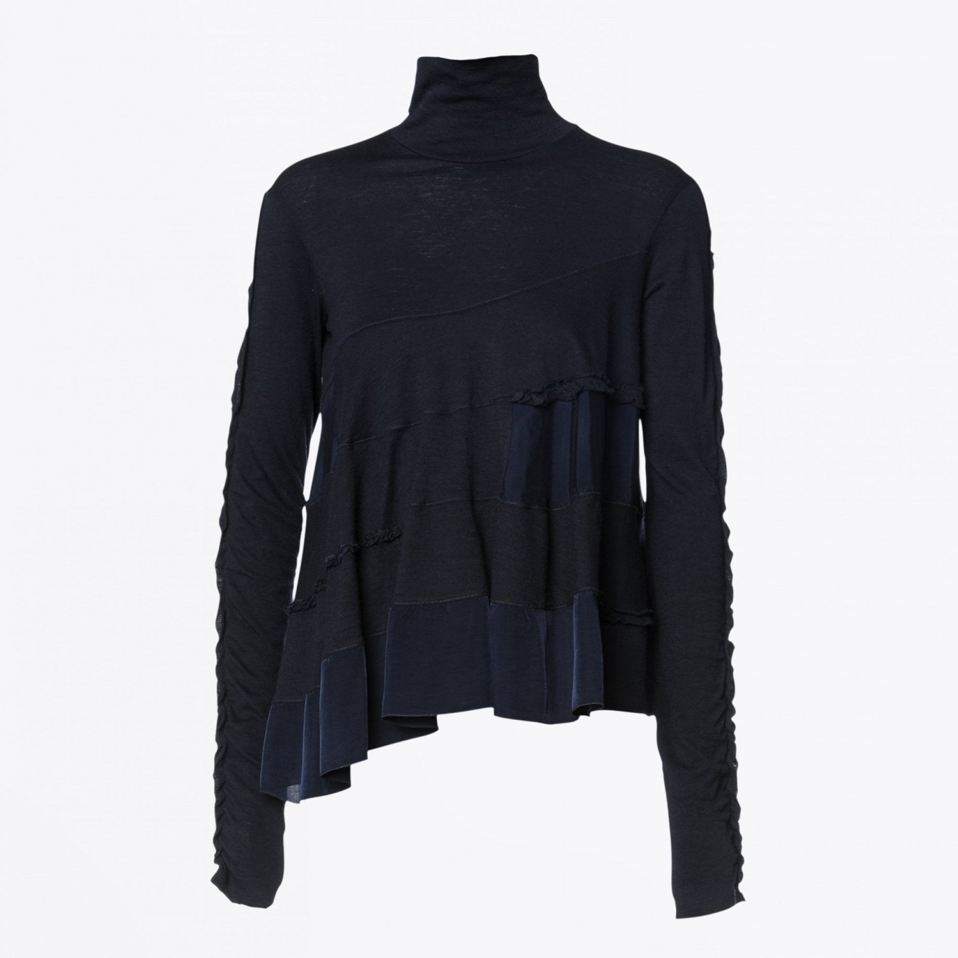 HIGH In Harmony - Wool Top With Spiral Seam - Navy