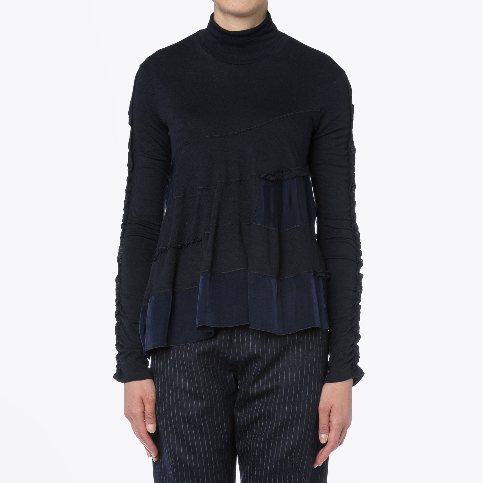 HIGH In Harmony - Wool Top With Spiral Seam - Navy