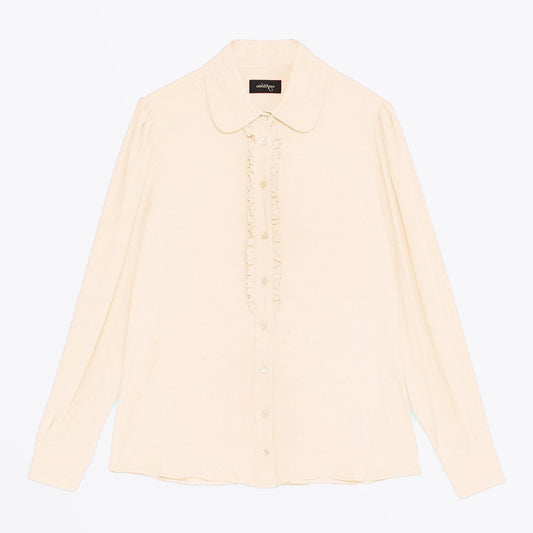 - Shirt With Ruffles - Cream