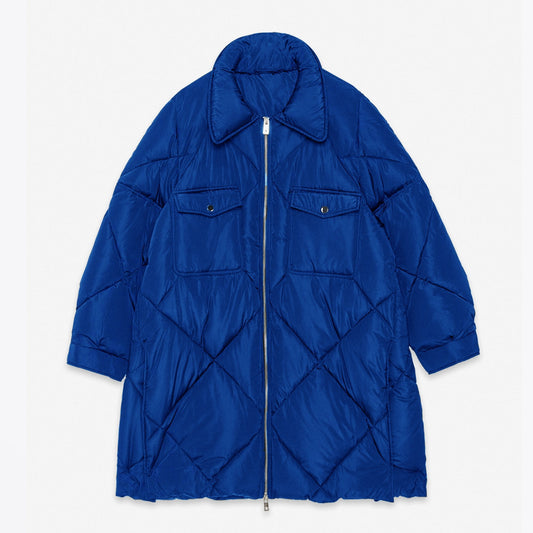 - Quilted Duvet Coat - Blue