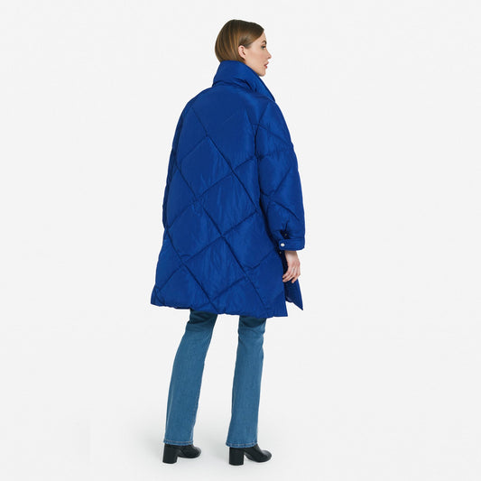 - Quilted Duvet Coat - Blue