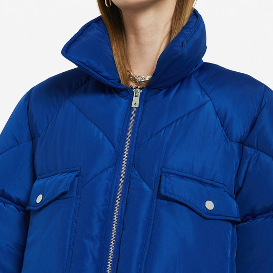 - Quilted Duvet Coat - Blue