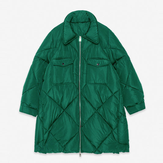 - Quilted Duvet Coat - Green