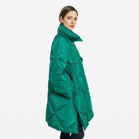 - Quilted Duvet Coat - Green