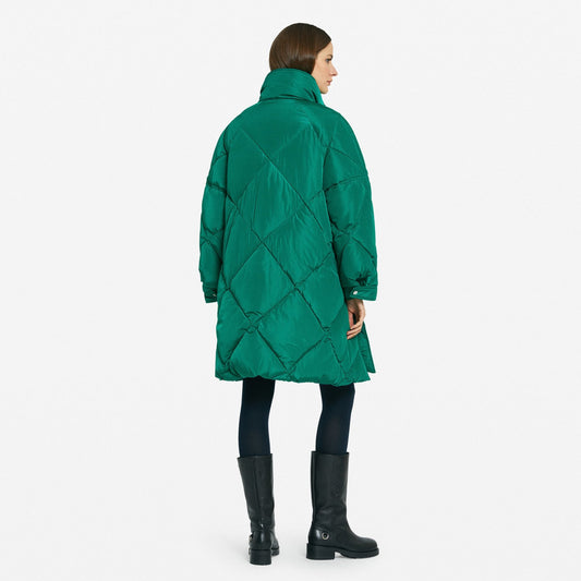 - Quilted Duvet Coat - Green