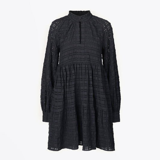 Jasmine - Gingham Short Dress - Black