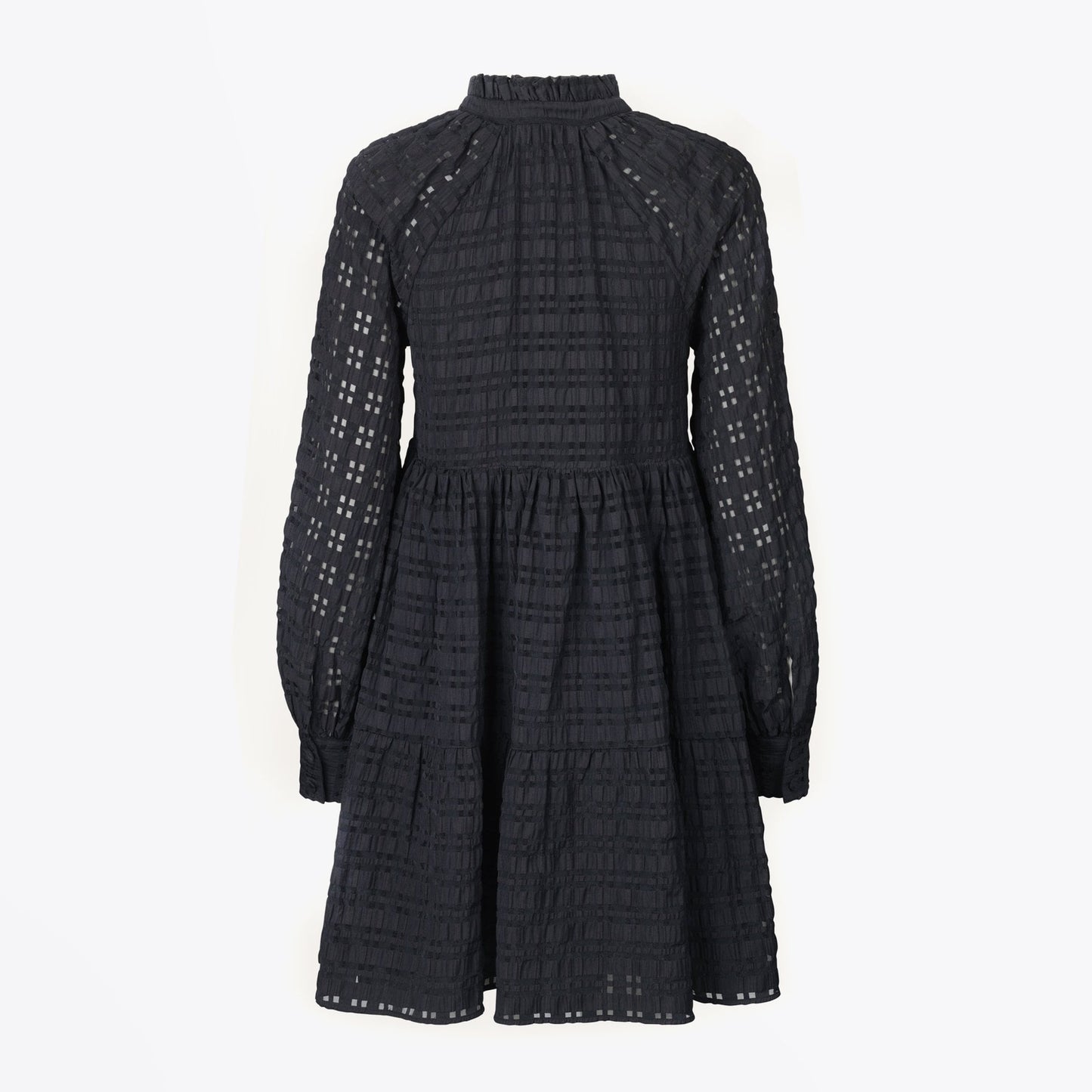 Jasmine - Gingham Short Dress - Black