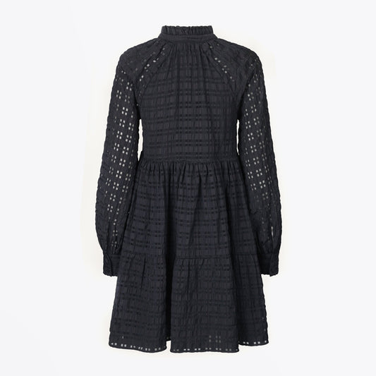Jasmine - Gingham Short Dress - Black
