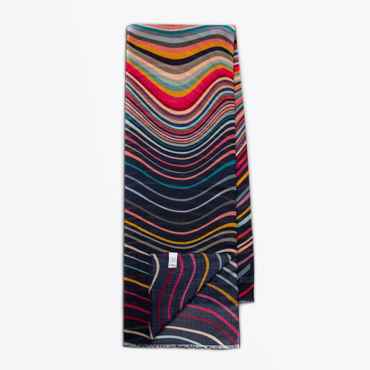 - Swirl Stripe Scarf - Multi
