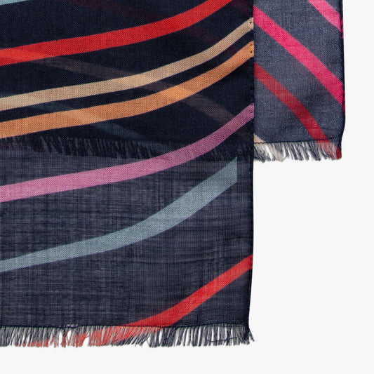 - Swirl Stripe Scarf - Multi
