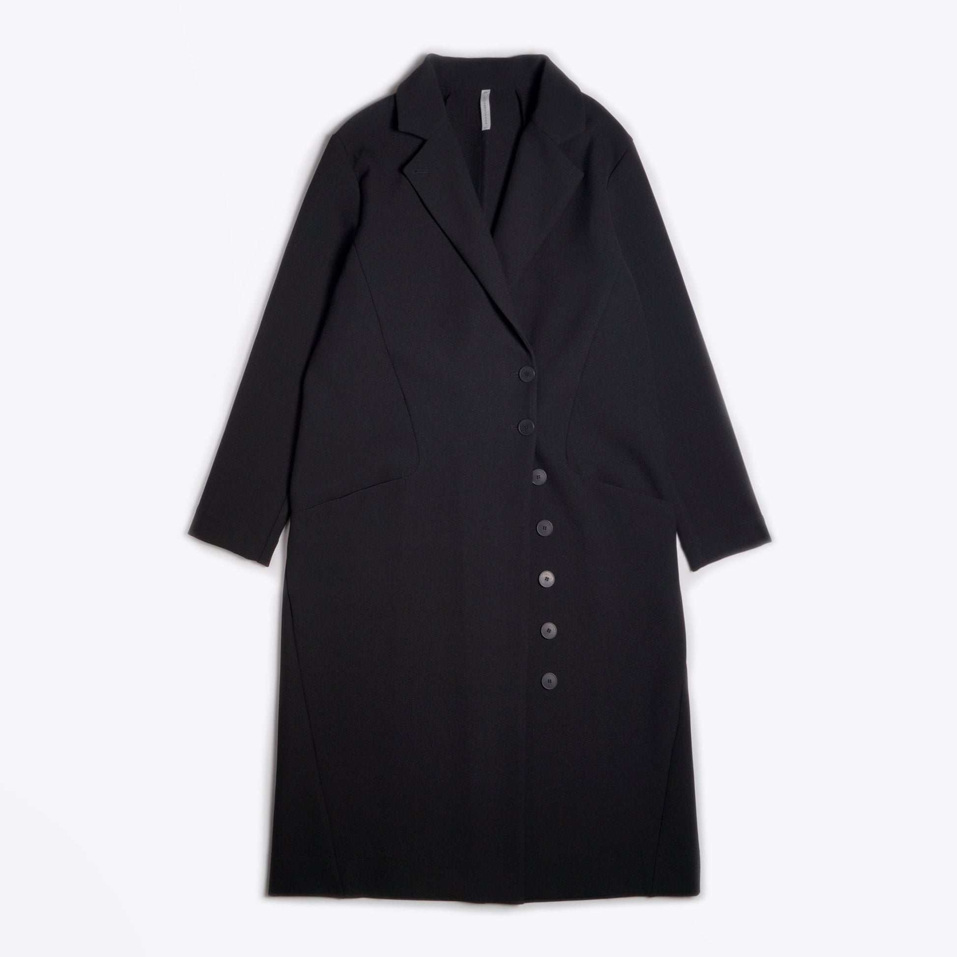 Ania Mantel Long Coat - Black