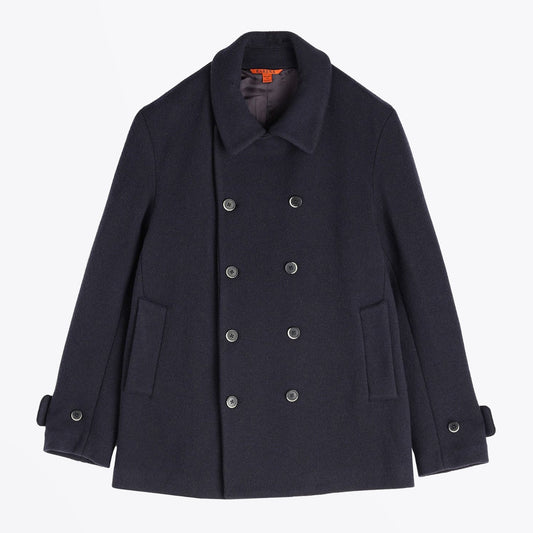 - Double-Breasted Pea Coat - Navy