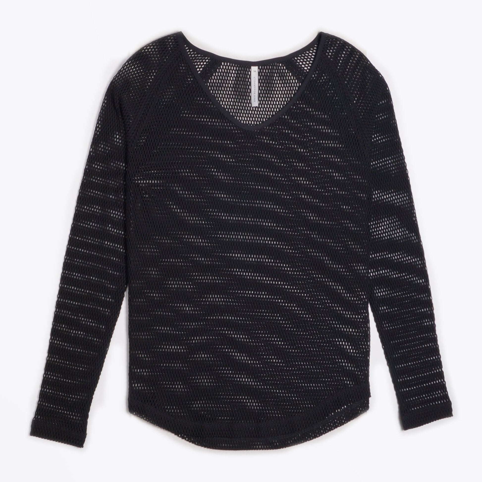 Ania Long Sleeve Mesh Top - Black