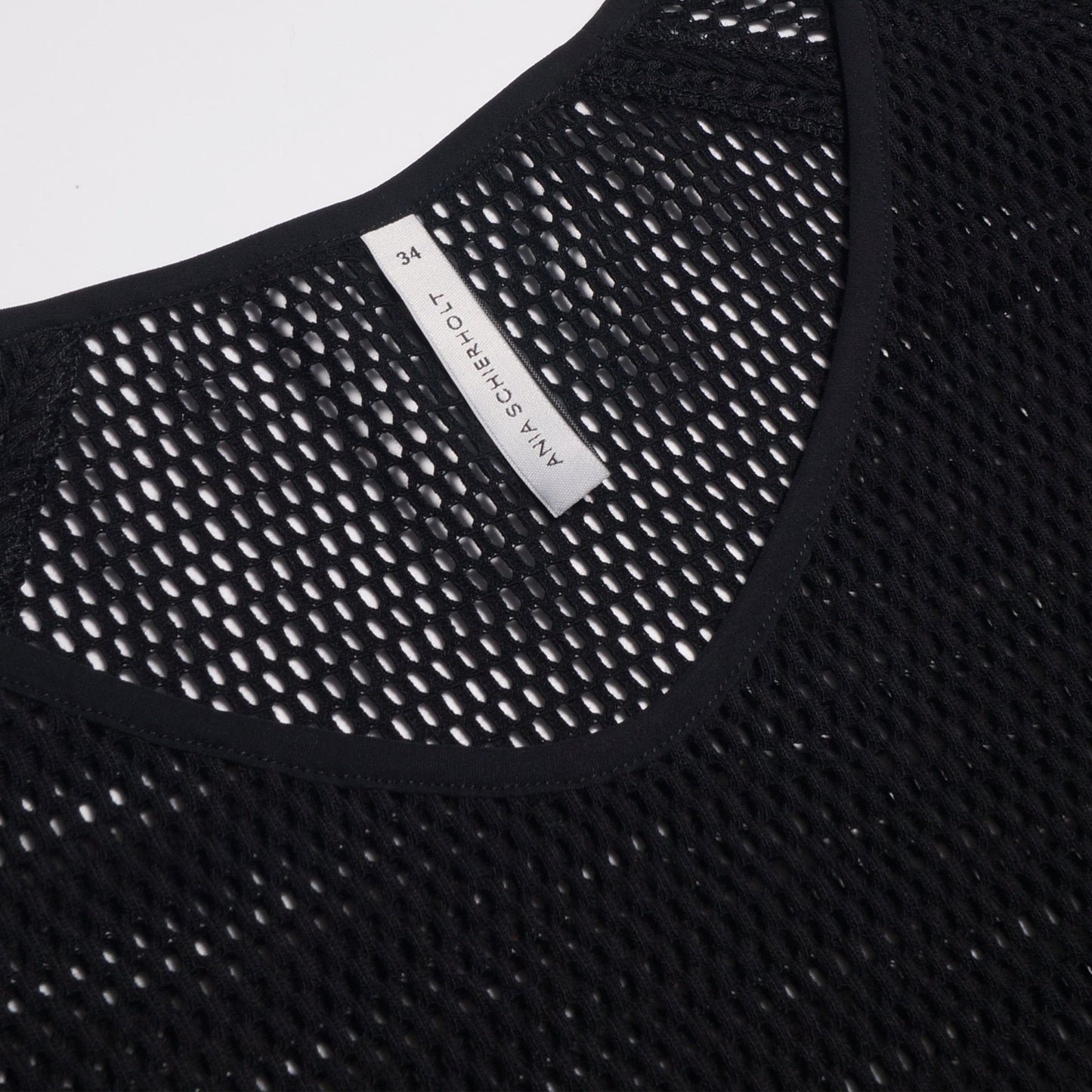 Long Sleeve Mesh Top - Black