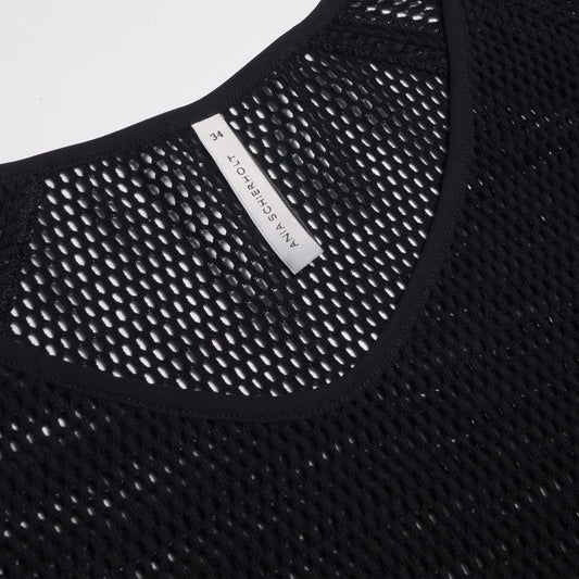 Long Sleeve Mesh Top - Black