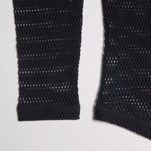 Long Sleeve Mesh Top - Black