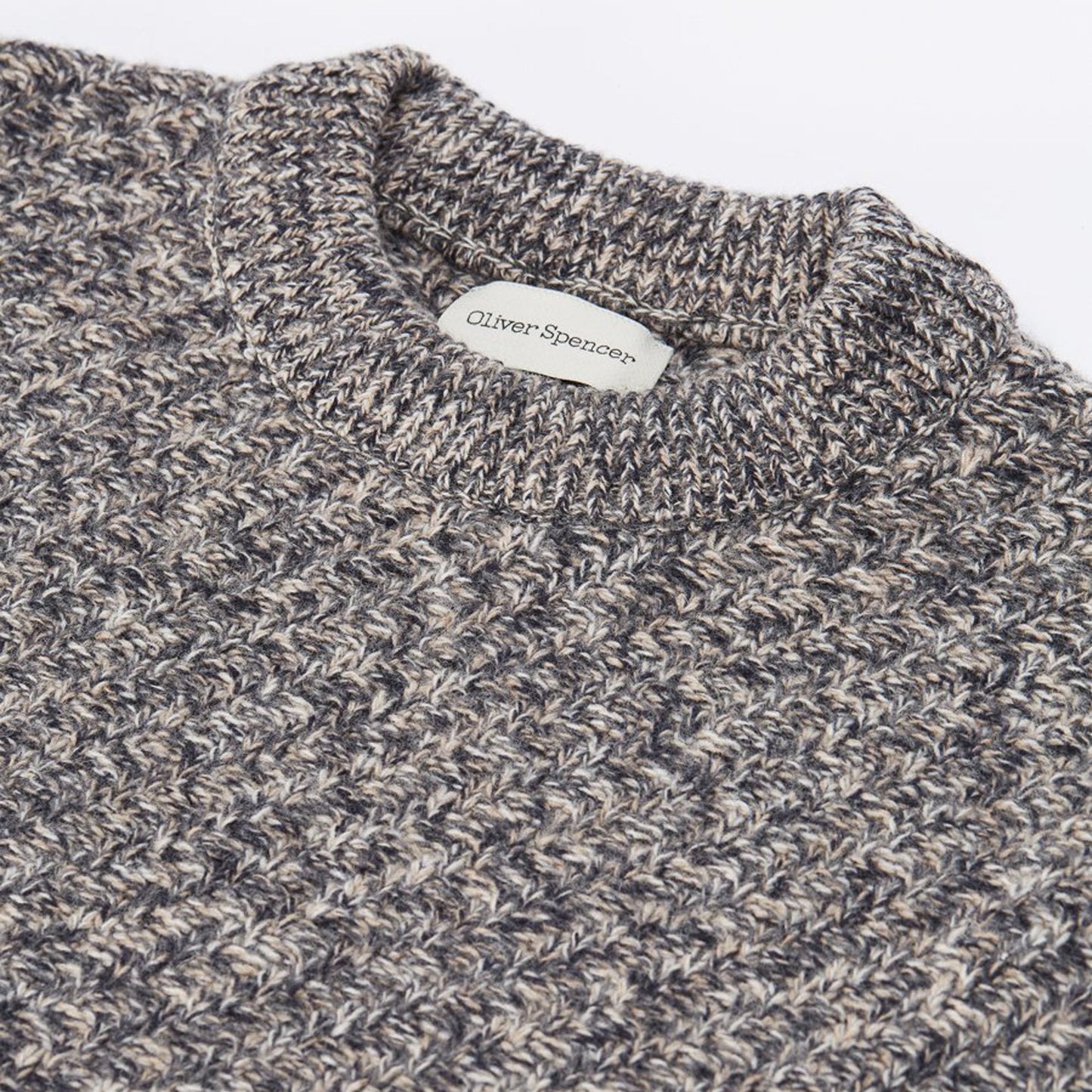 - Blenheim - Wool Knitted Jumper - Beige/Grey