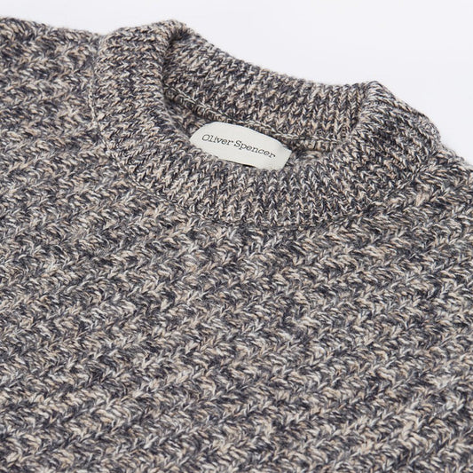 - Blenheim - Wool Knitted Jumper - Beige/Grey