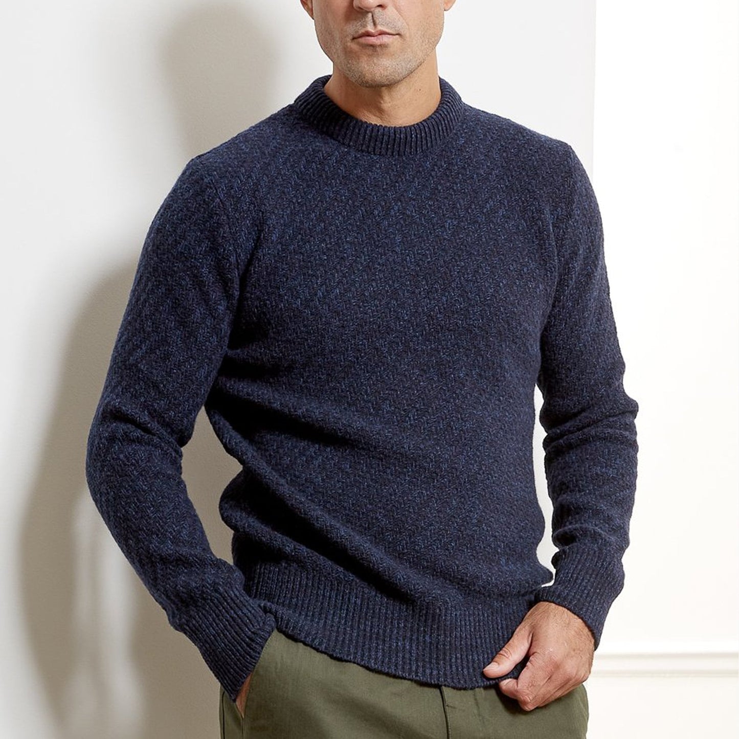 - Blenheim - Wool Knitted Jumper - Navy