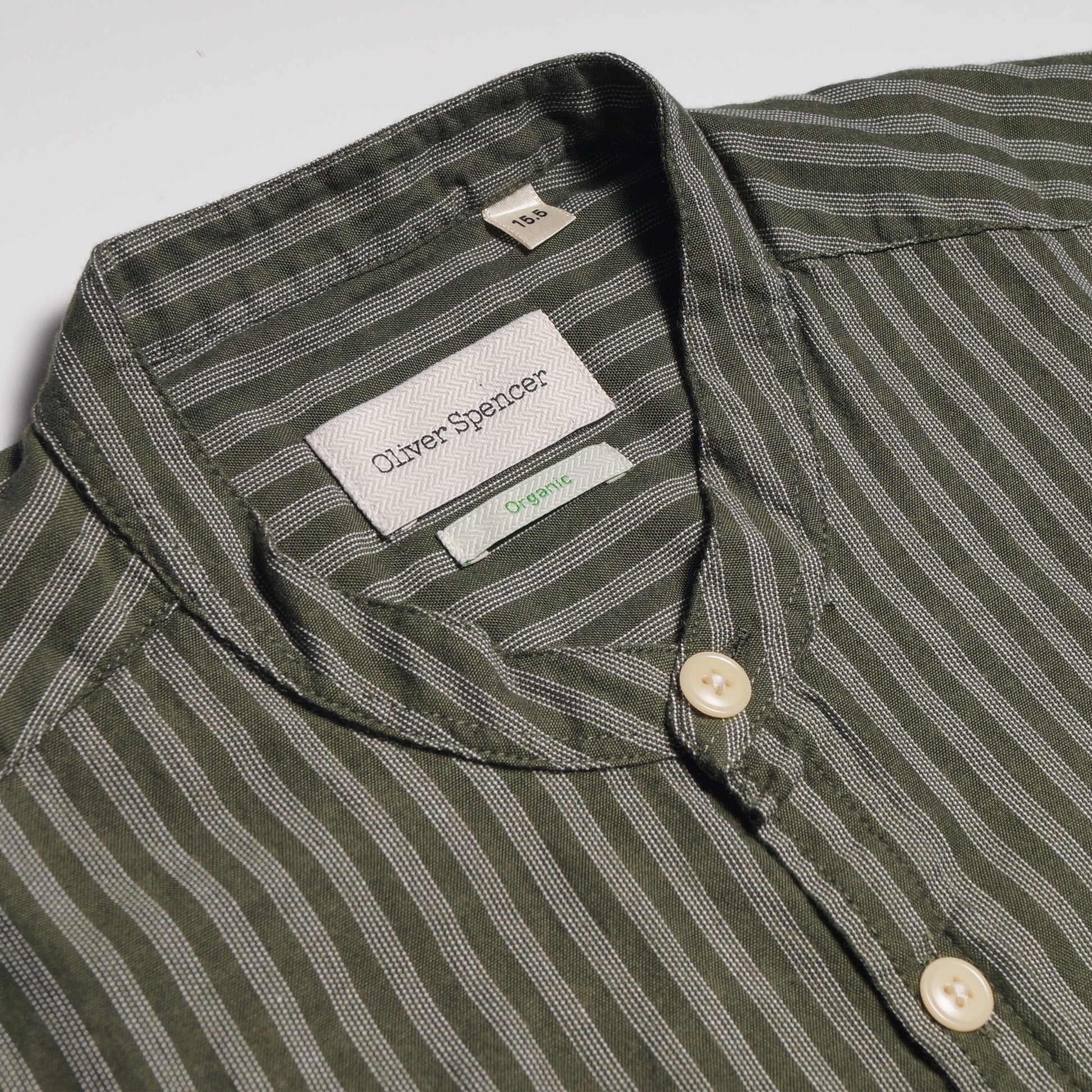 Oliver Grandad Stripe Shirt - Navy