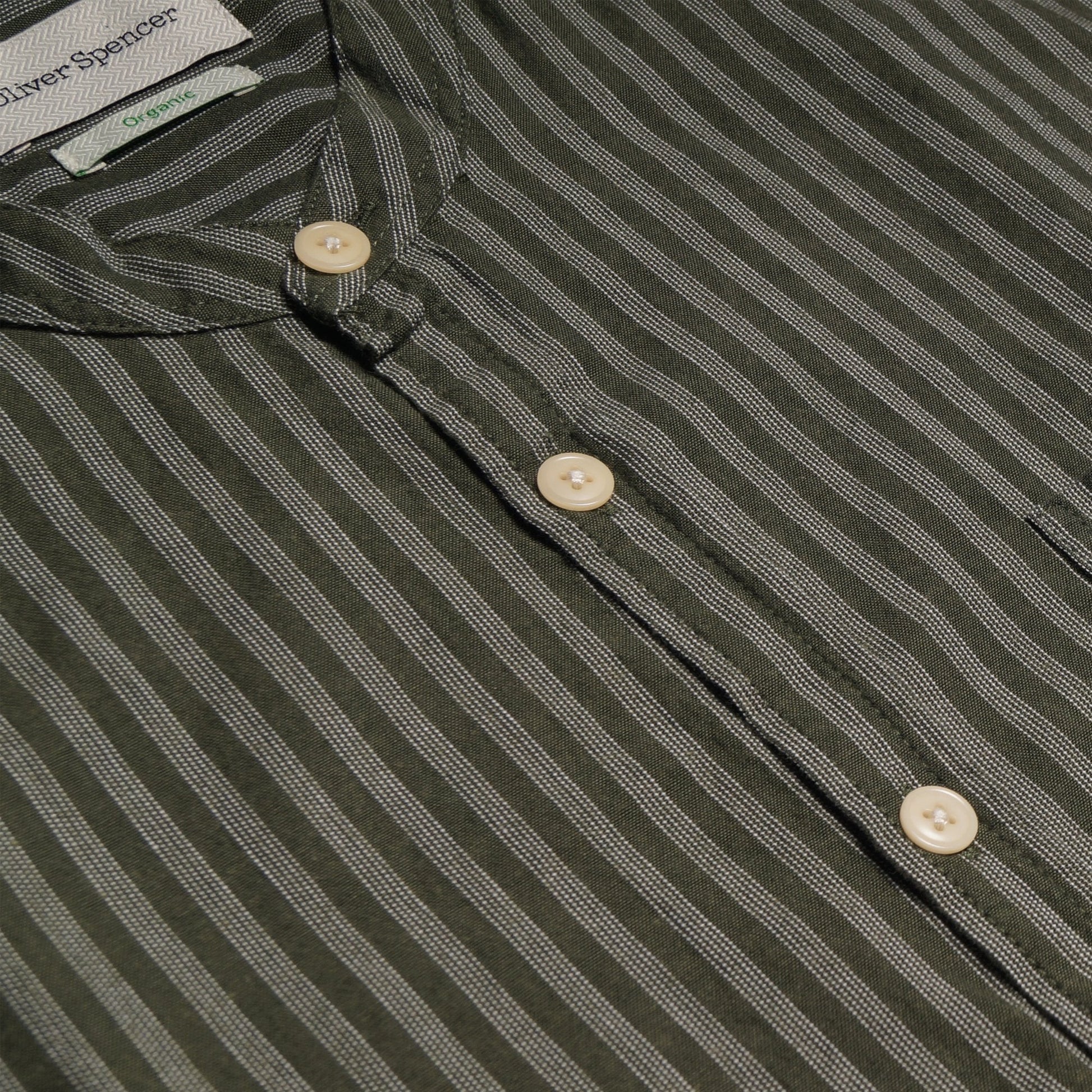 Oliver Grandad Stripe Shirt - Navy