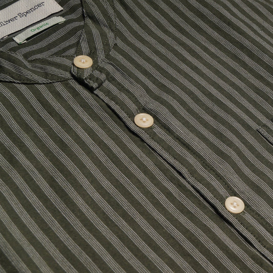 Grandad Stripe Shirt - Navy