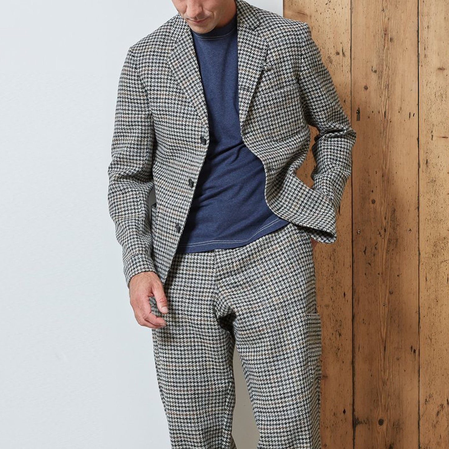 - Solms - Wool Houndstooth Jacket - Beige
