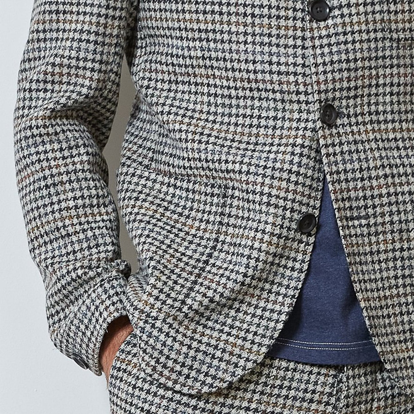 - Solms - Wool Houndstooth Jacket - Beige
