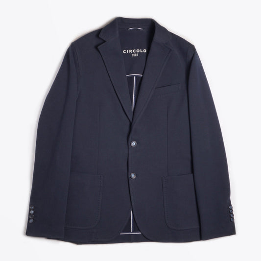 Jersey Fleece Blazer - Navy Blue