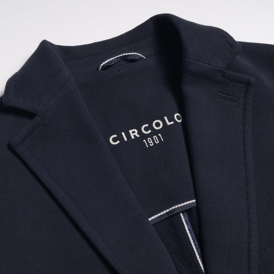 Jersey Fleece Blazer - Navy Blue