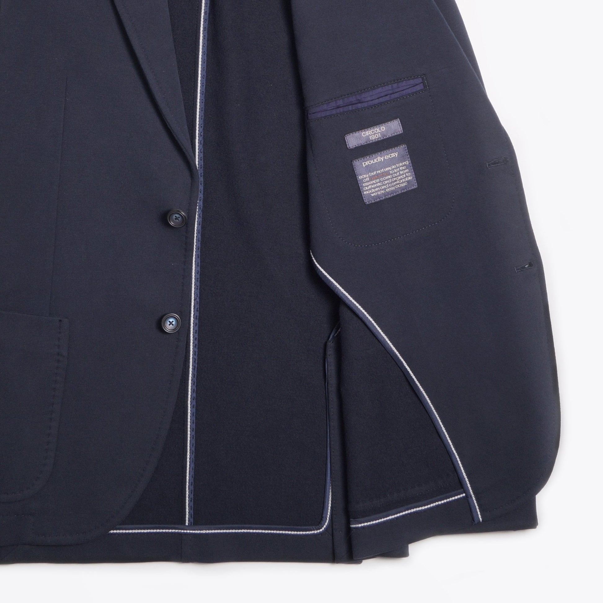 Circolo Jersey Fleece Blazer - Navy Blue