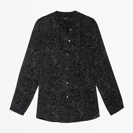 - Eloise - Snake Print Shirt - Charcoal Grey
