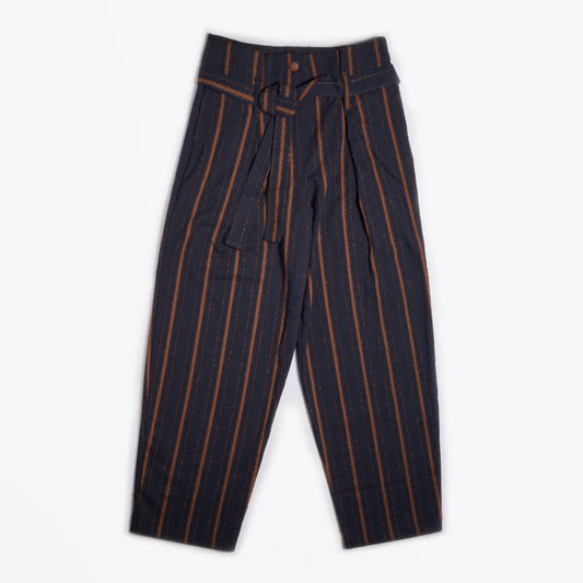 - Striped Trousers - Navy