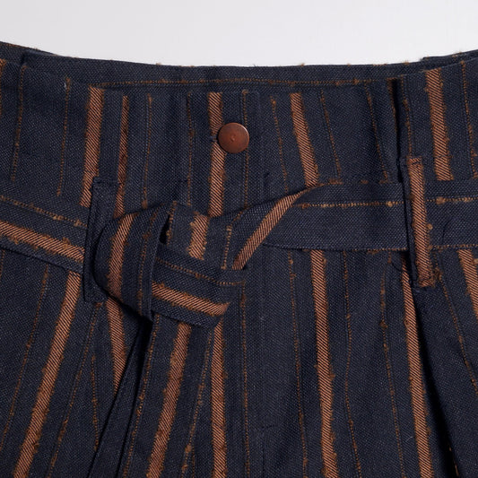 - Striped Trousers - Navy