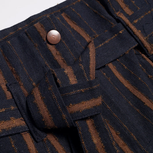 - Striped Trousers - Navy