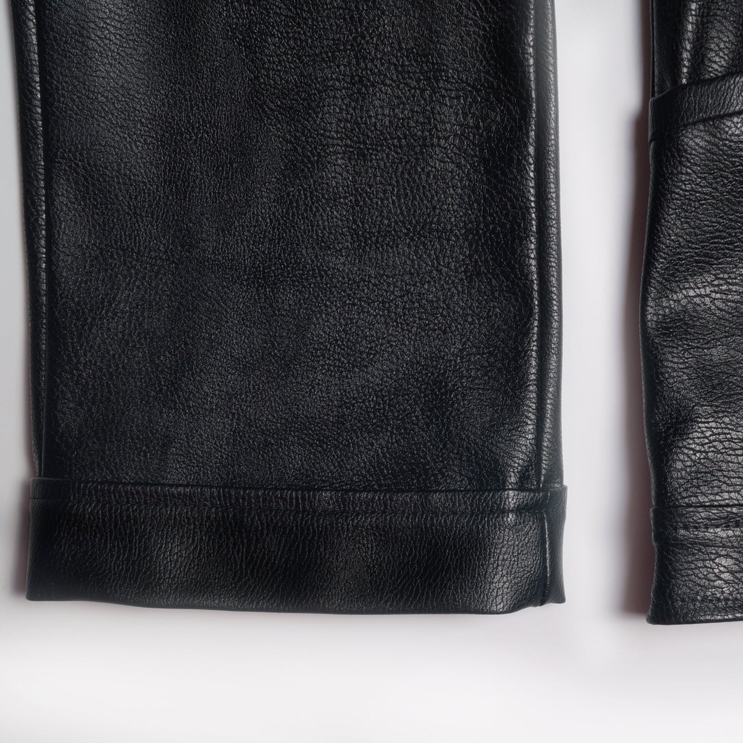 - Button-Up Leather Jacket - Black