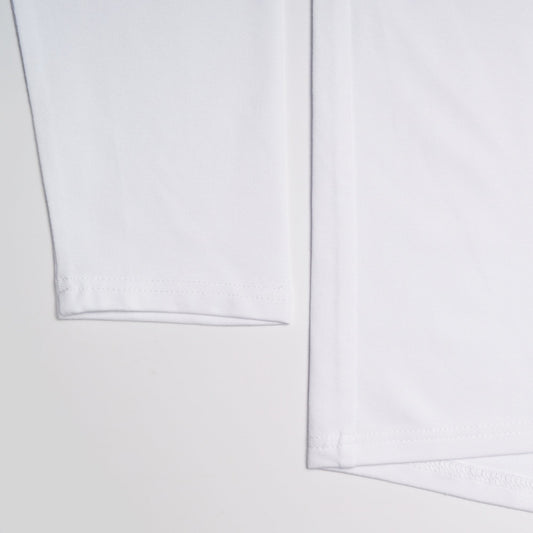 - V-Neck Long Sleeve Top - White