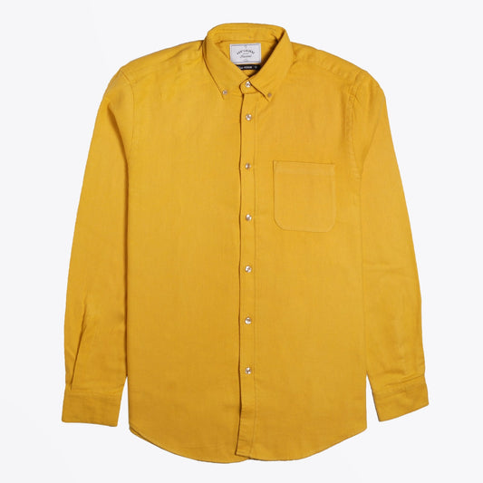 - Teca - Flannel Pocket Shirt - Mustard