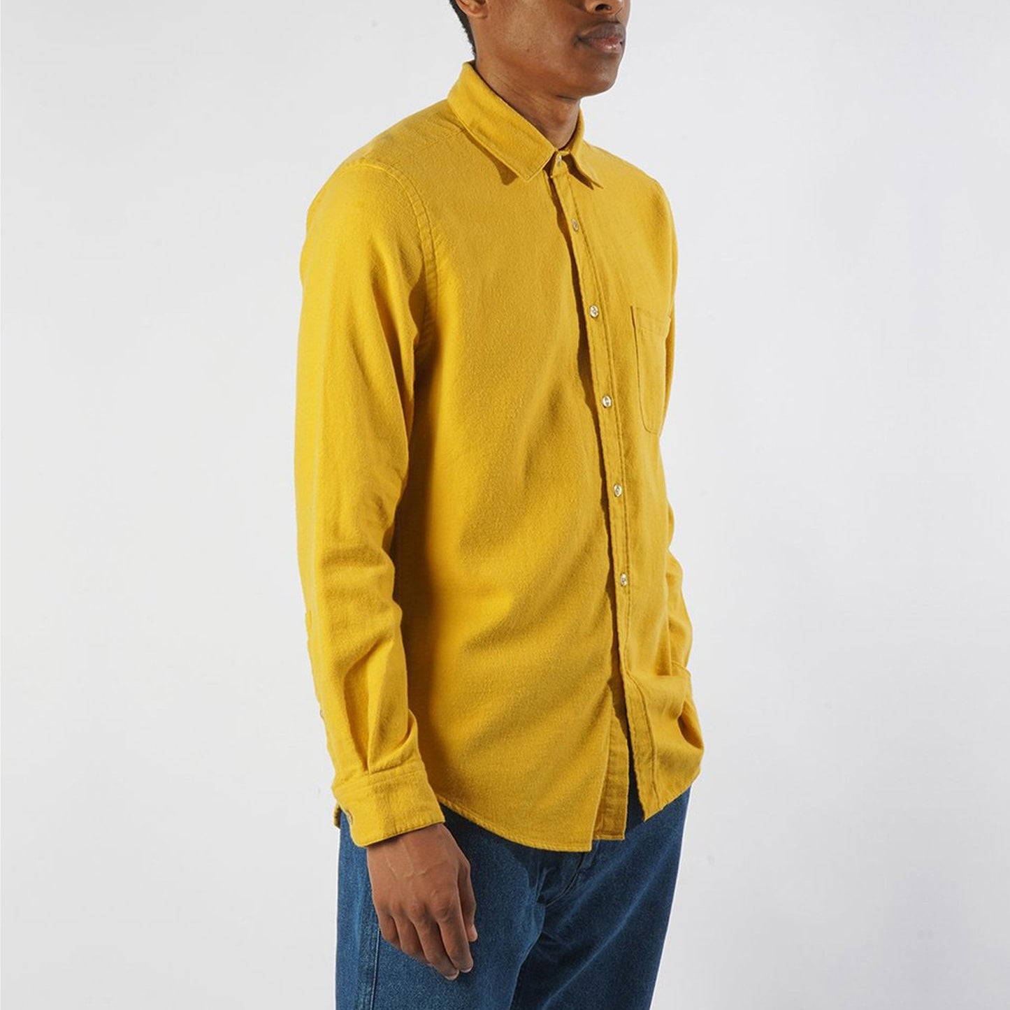 - Teca - Flannel Pocket Shirt - Mustard