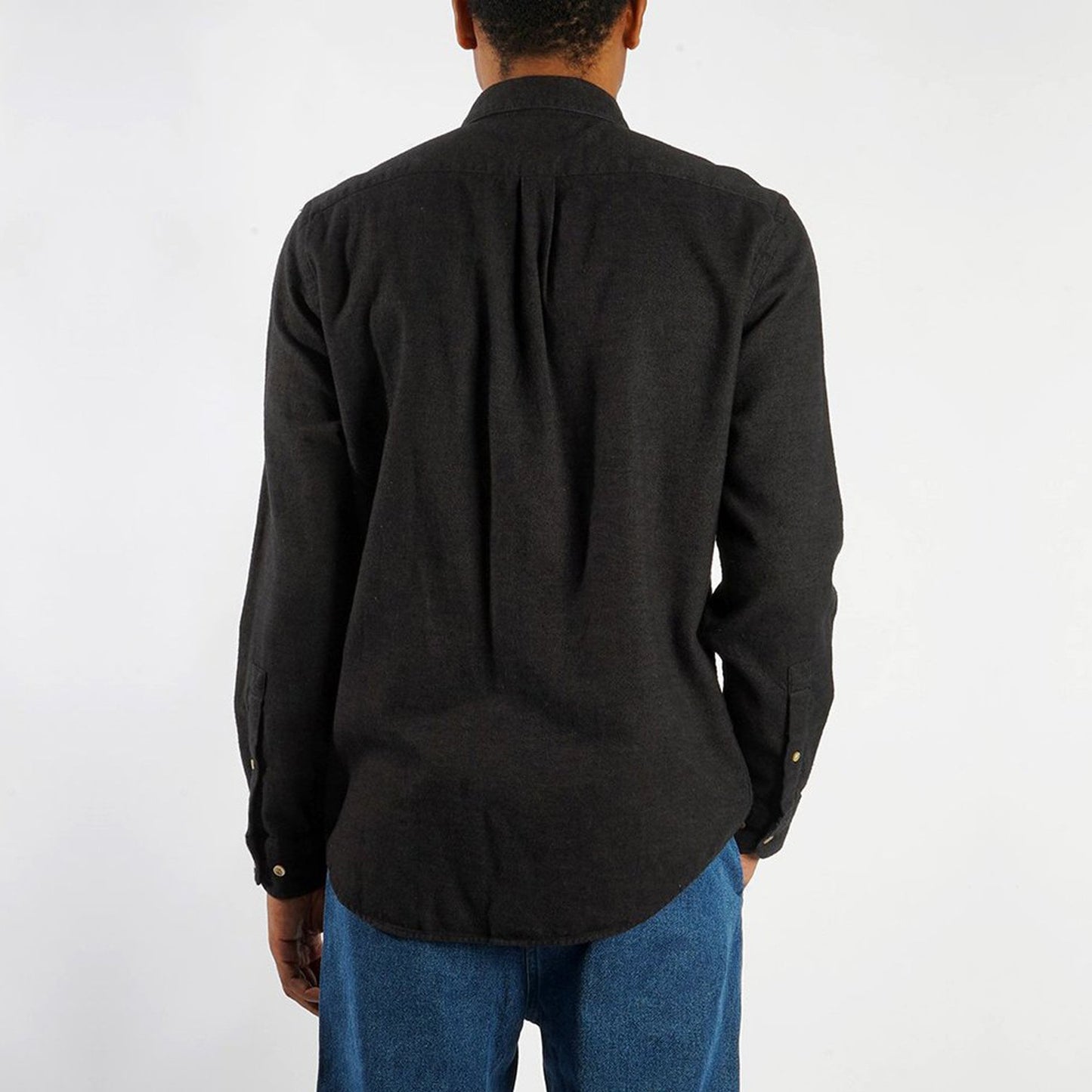 - Teca - Flannel Pocket Shirt - Black