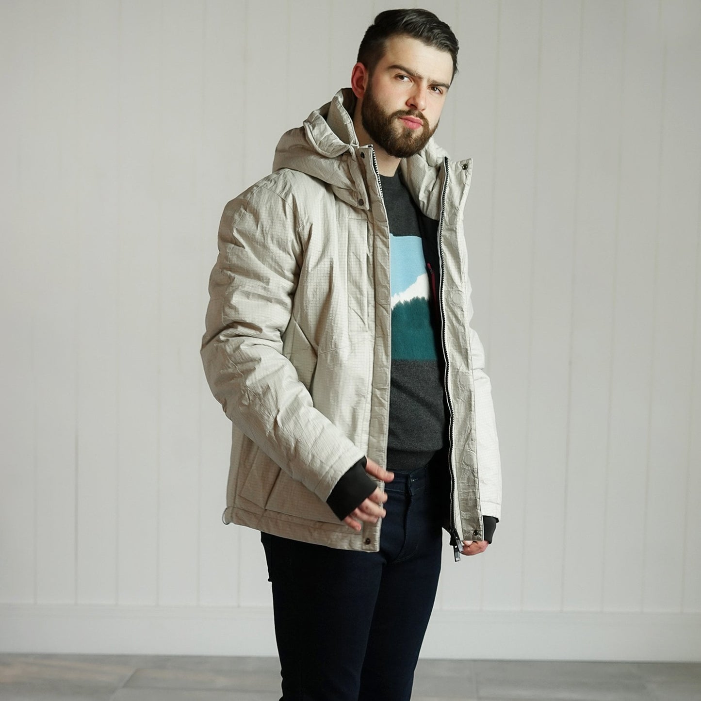 - Larsen - Padded Coat - Light Grey