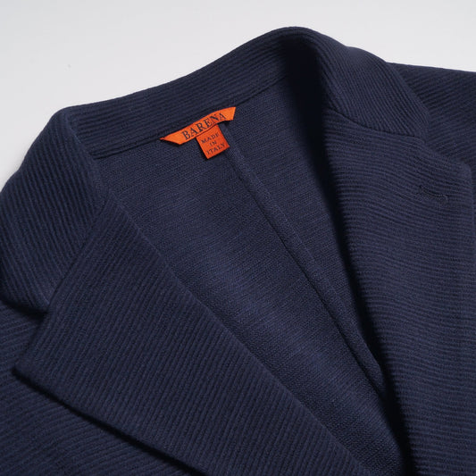 - Ribbed Wool Jacket - Navy