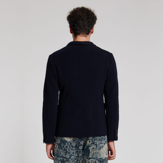 - Classic Notched Lapel Jacket - Navy