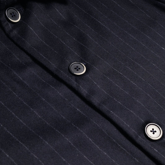 - Pinstripe Overshirt - Navy