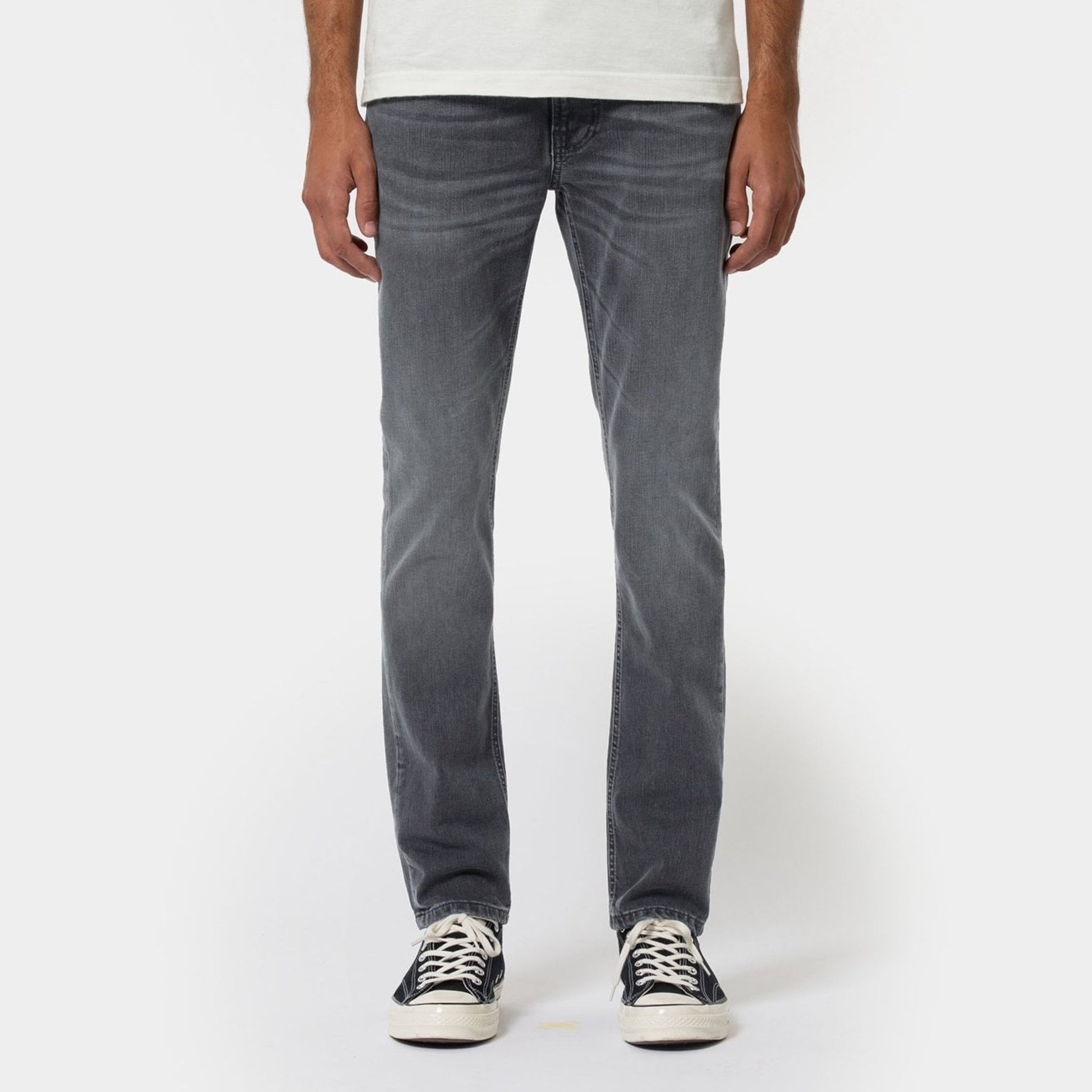 Nudie Lean Dean - Mono Grey Jeans - Grey